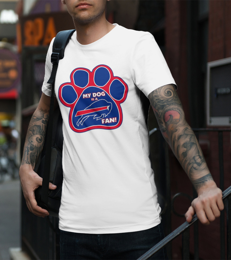 Buffalo Bills My Dog Is A Fan Paw Prints T-Shirt