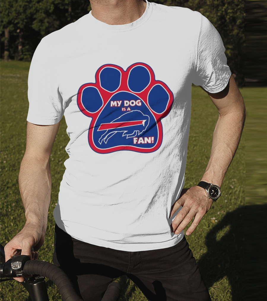Buffalo Bills My Dog Is A Fan Paw Prints T-Shirt