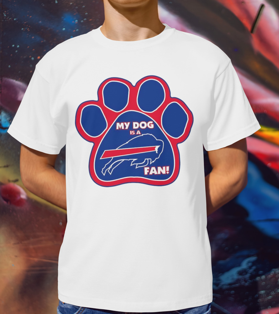 Buffalo Bills My Dog Is A Fan Paw Prints T-Shirt