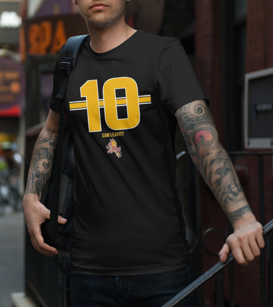 Sam Leavitt 10 Arizona State Sun Devils Football Player Iconic T-Shirt