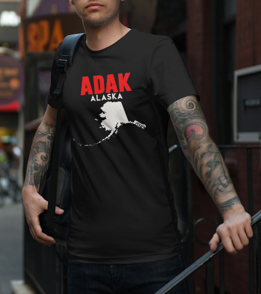 Adak Alaska State Map Travel USA Alaskan America T-Shirt
