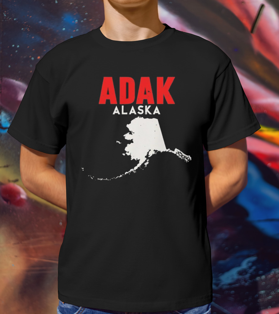 Adak Alaska State Map Travel USA Alaskan America T-Shirt