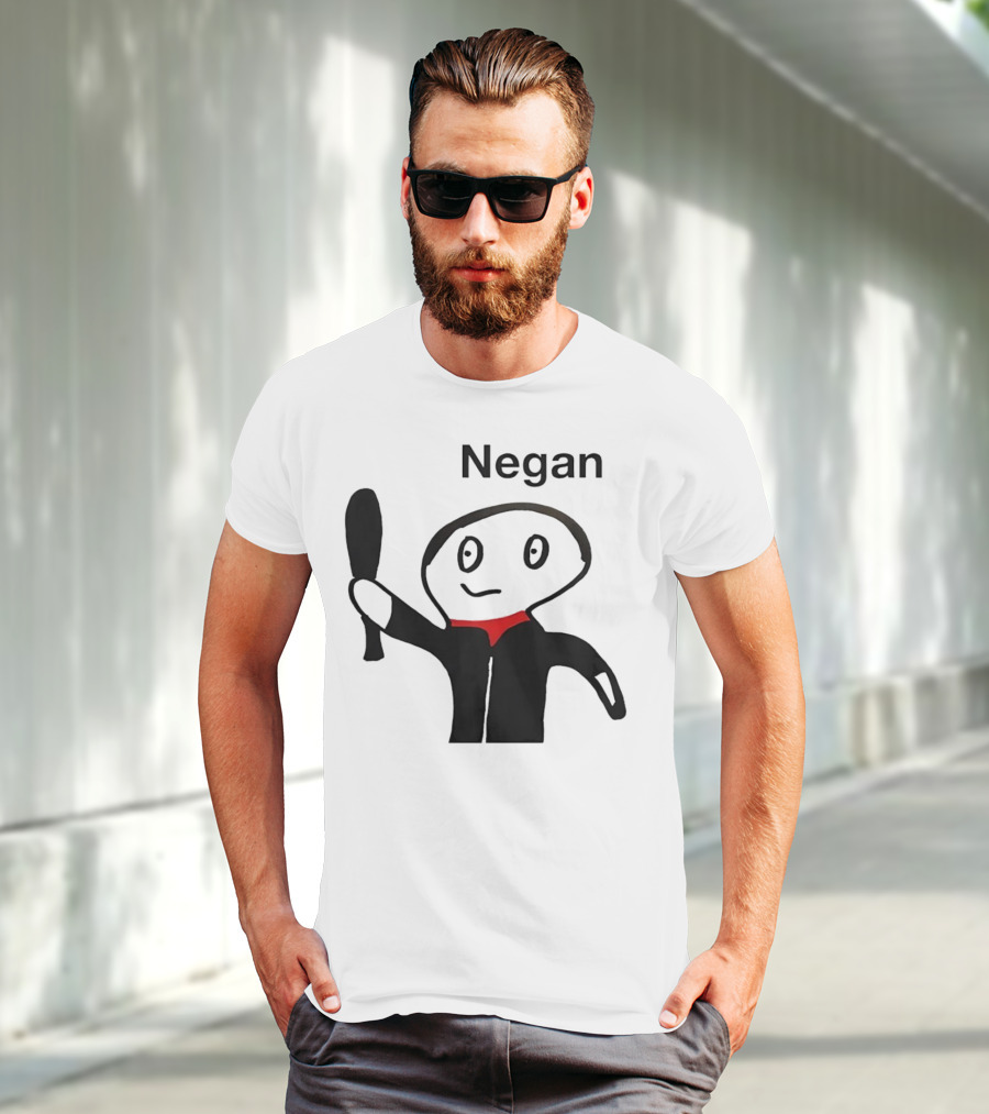 Negan Character With Bat From The Walking Dead T-Shirt