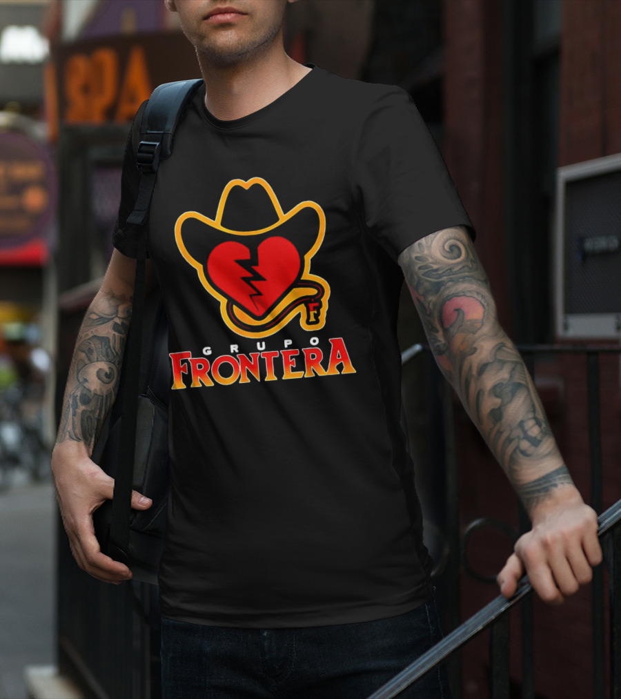 Grupo Frontera Mexican Heart Cowboy Hat Logo Music Musica Mexico T-Shirt