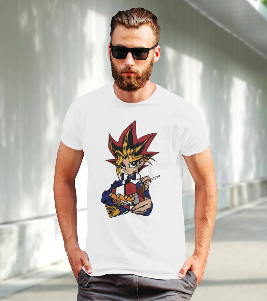 Yu-Gi-Oh Yugi Holding Cards With Millennium Puzzle T-Shirt