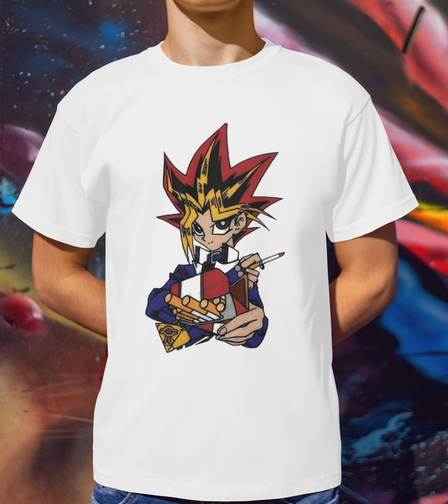 Yu-Gi-Oh Yugi Holding Cards With Millennium Puzzle T-Shirt