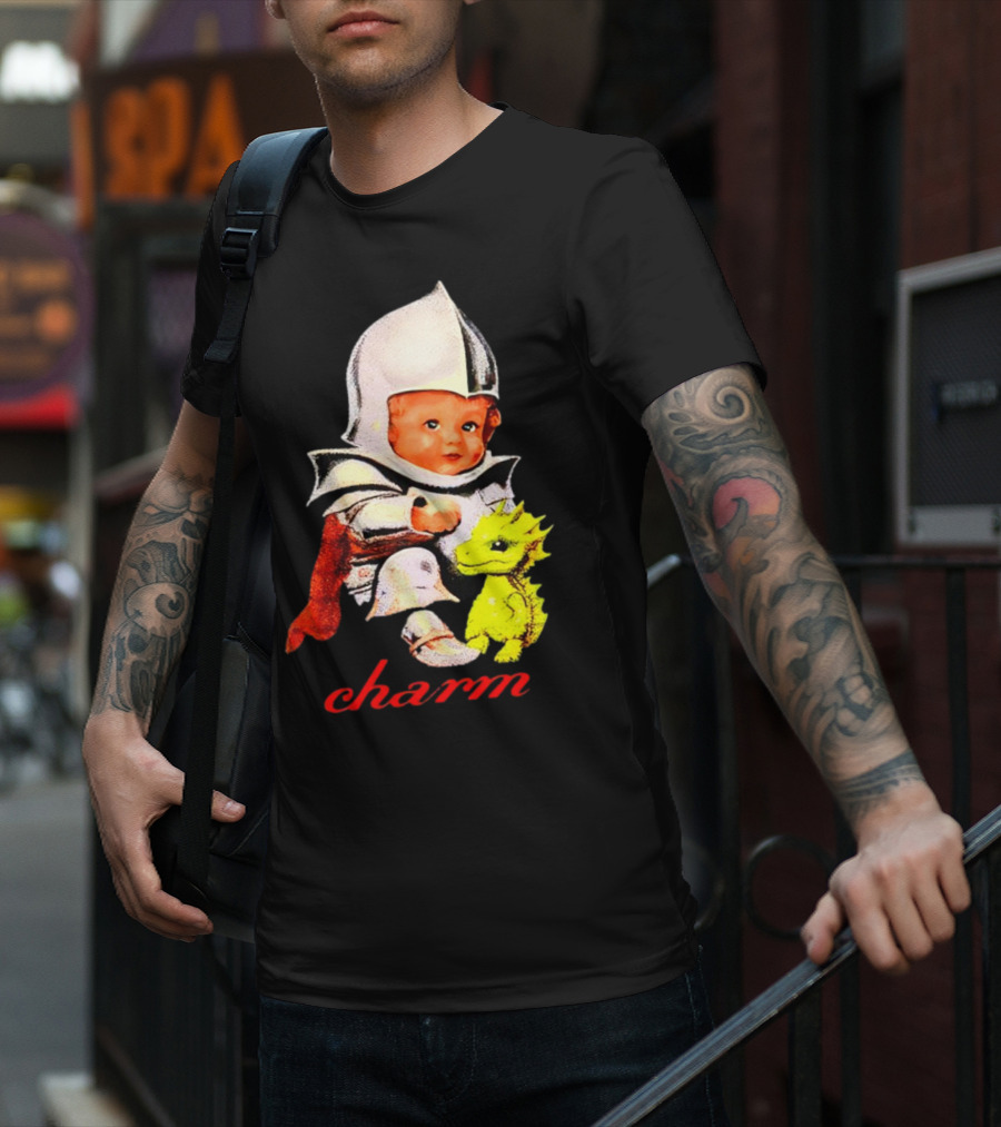 Claire Cottrill HQ Charm Dragon Knight Baby In Armor With Yellow Dragon T-Shirt