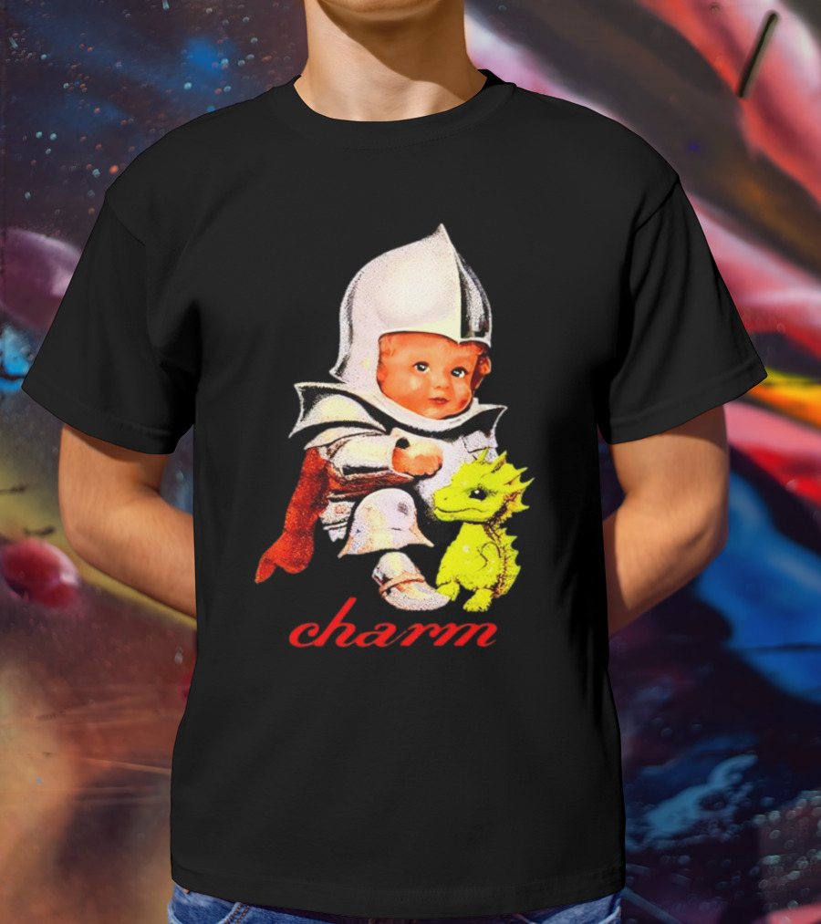 Claire Cottrill HQ Charm Dragon Knight Baby In Armor With Yellow Dragon T-Shirt