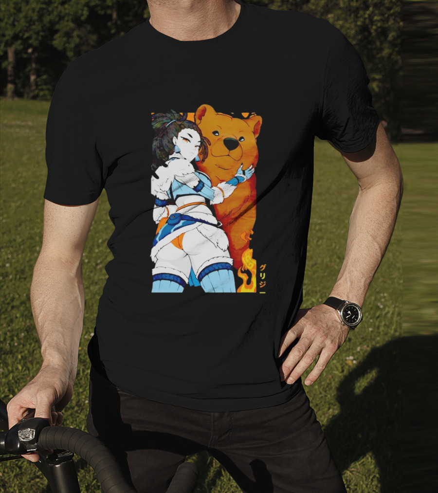Grizzy X Gsupps Waifu Collab Anime Bear Fire T-Shirt