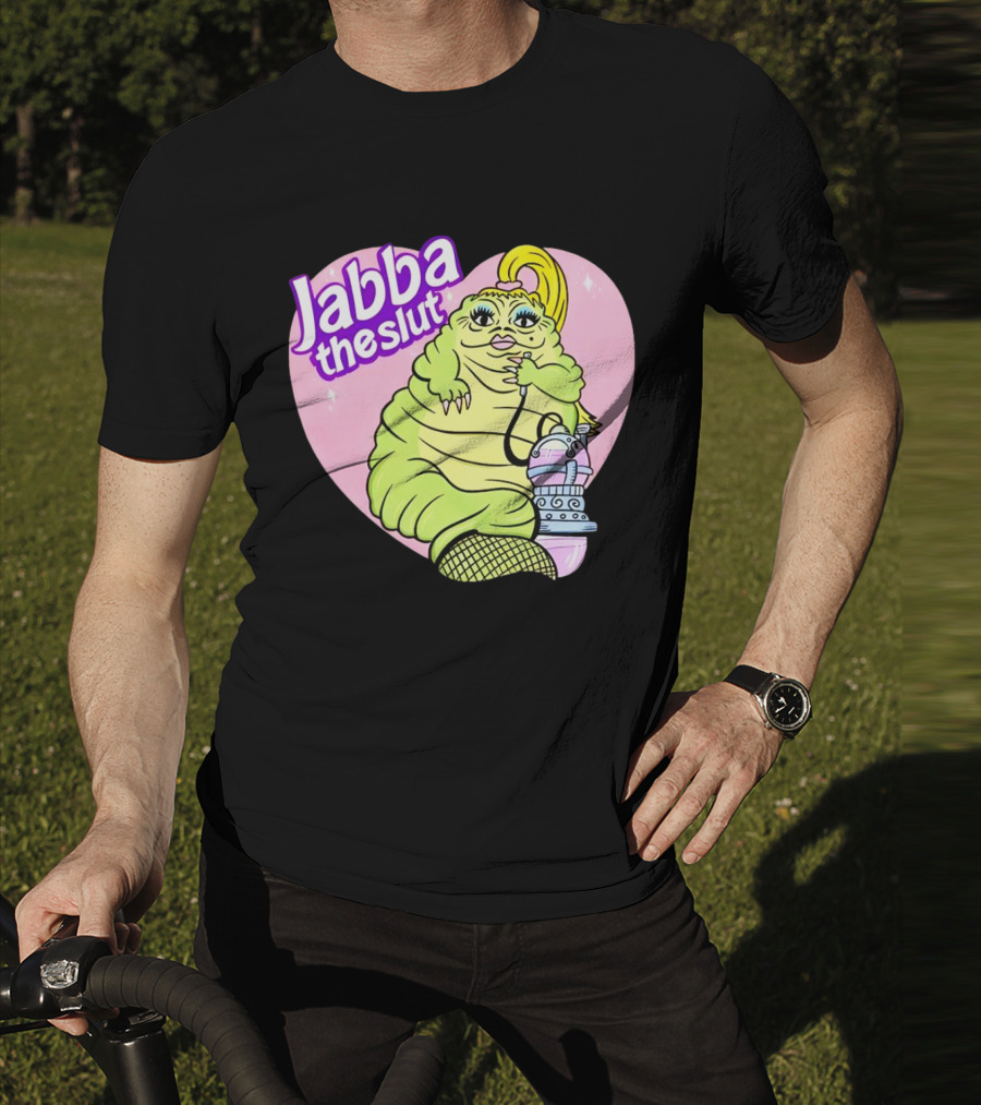 Jabba The Slut Parody Pink Heart Background T-Shirt