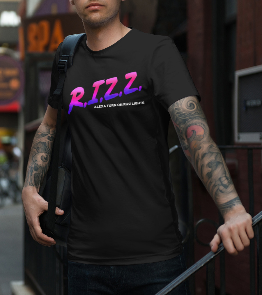 Rizz Alexa Turn On Rizz Lights Retro Gradient T-Shirt