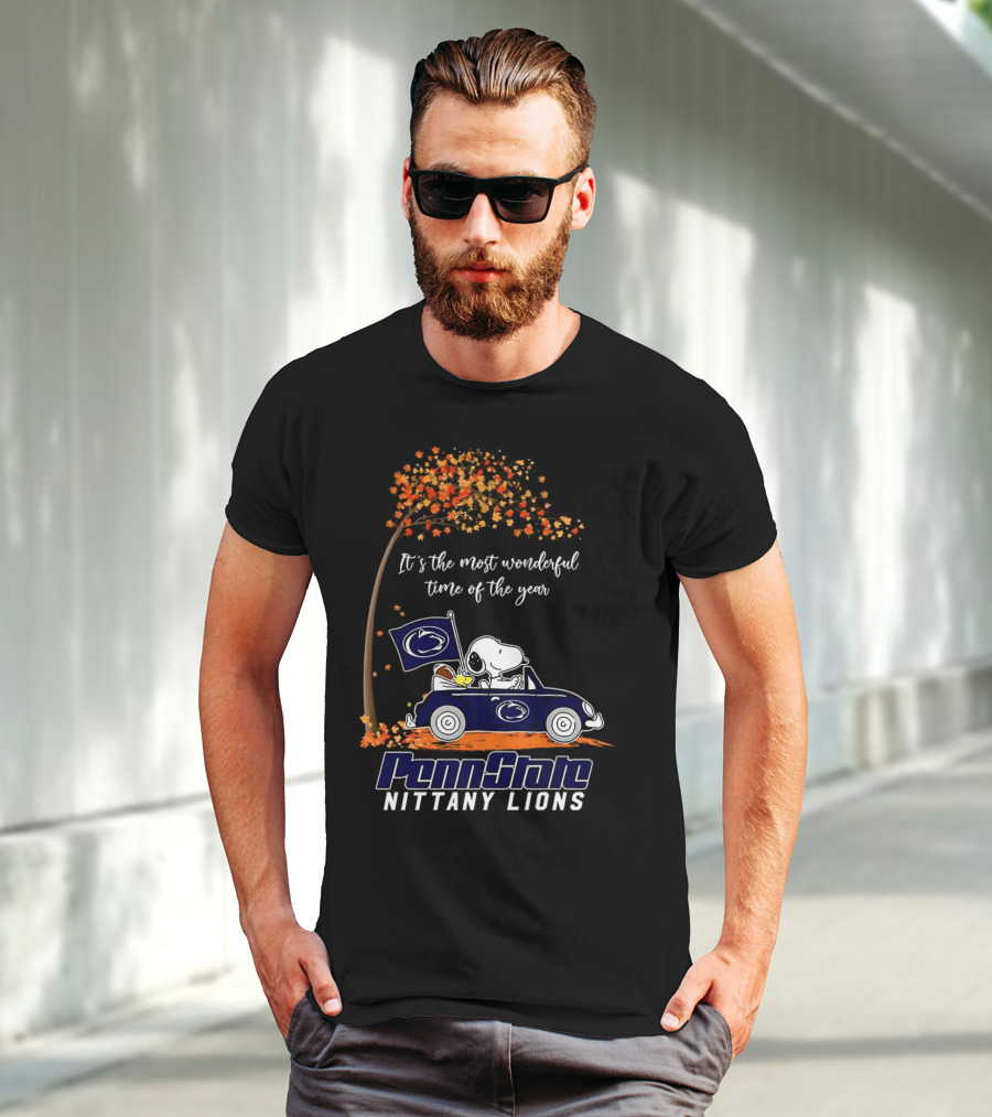 It's The Most Wonderful Time Of The Year Snoopy Driving Car Penn State Nittany Lions T-Shirt