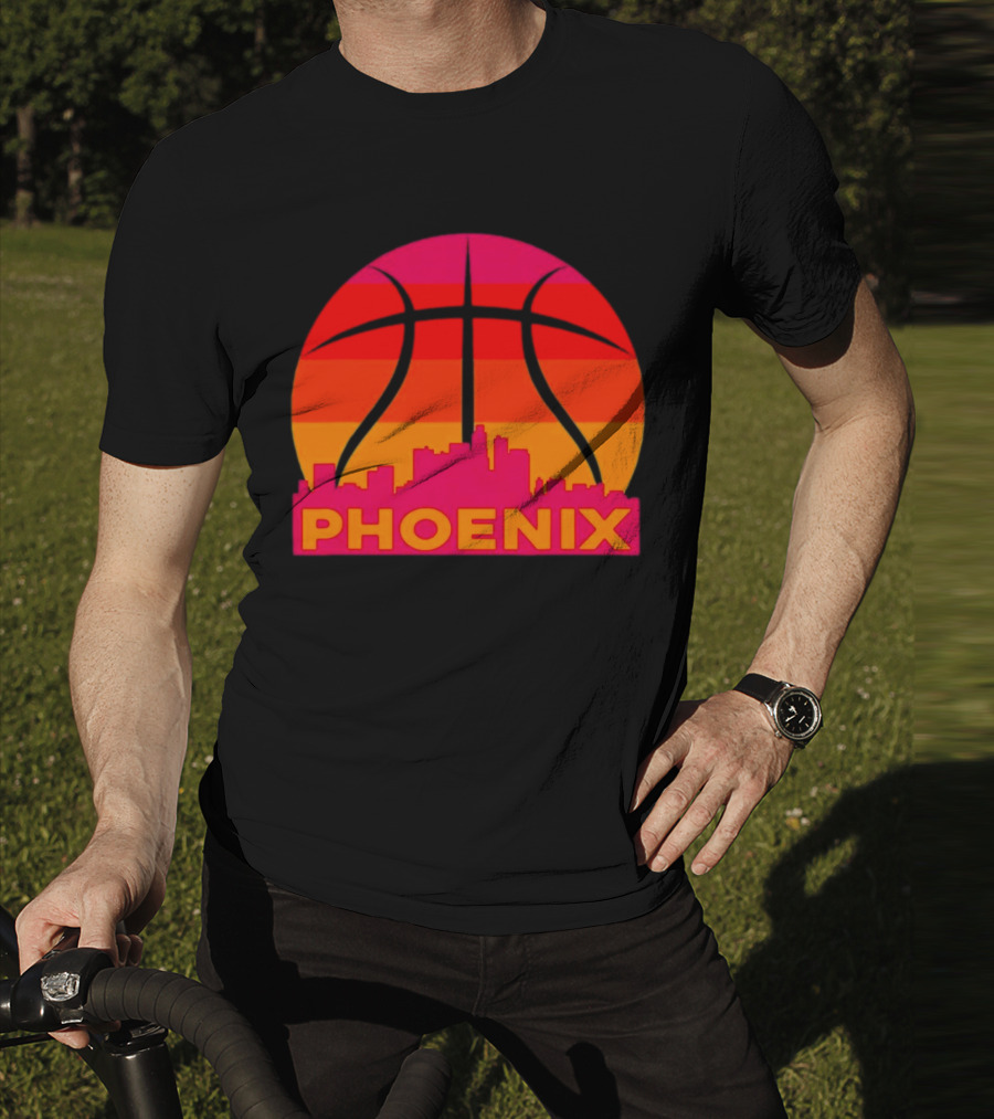 Phoenix Suns Sunset Basketball Skyline T-Shirt