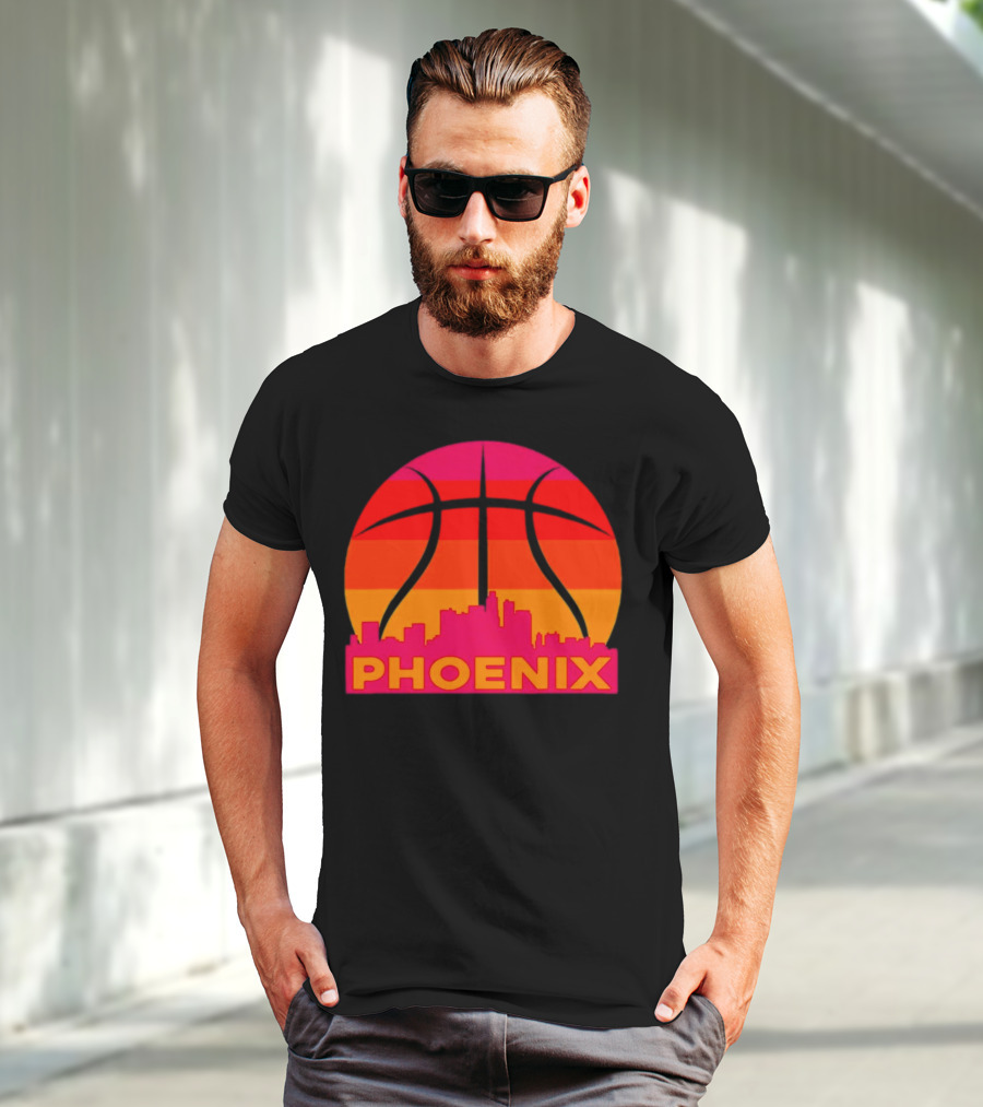 Phoenix Suns Sunset Basketball Skyline T-Shirt