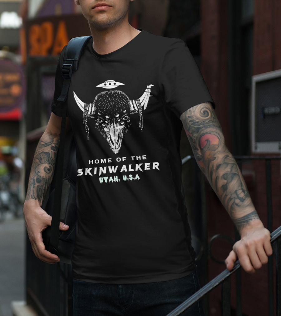 Home Of The Skinwalker Utah USA Alien Buffalo Spirit T-Shirt