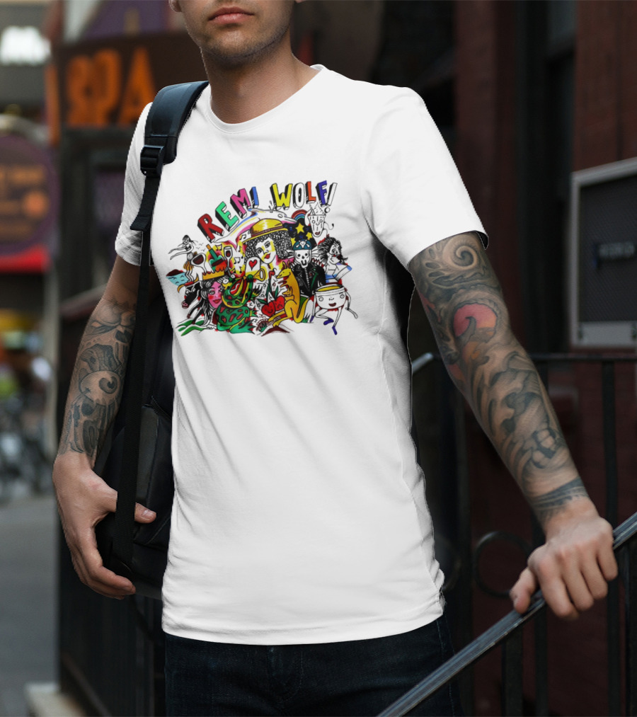 Big Ideas Remi Wolf Colorful Doodle Animation T-Shirt
