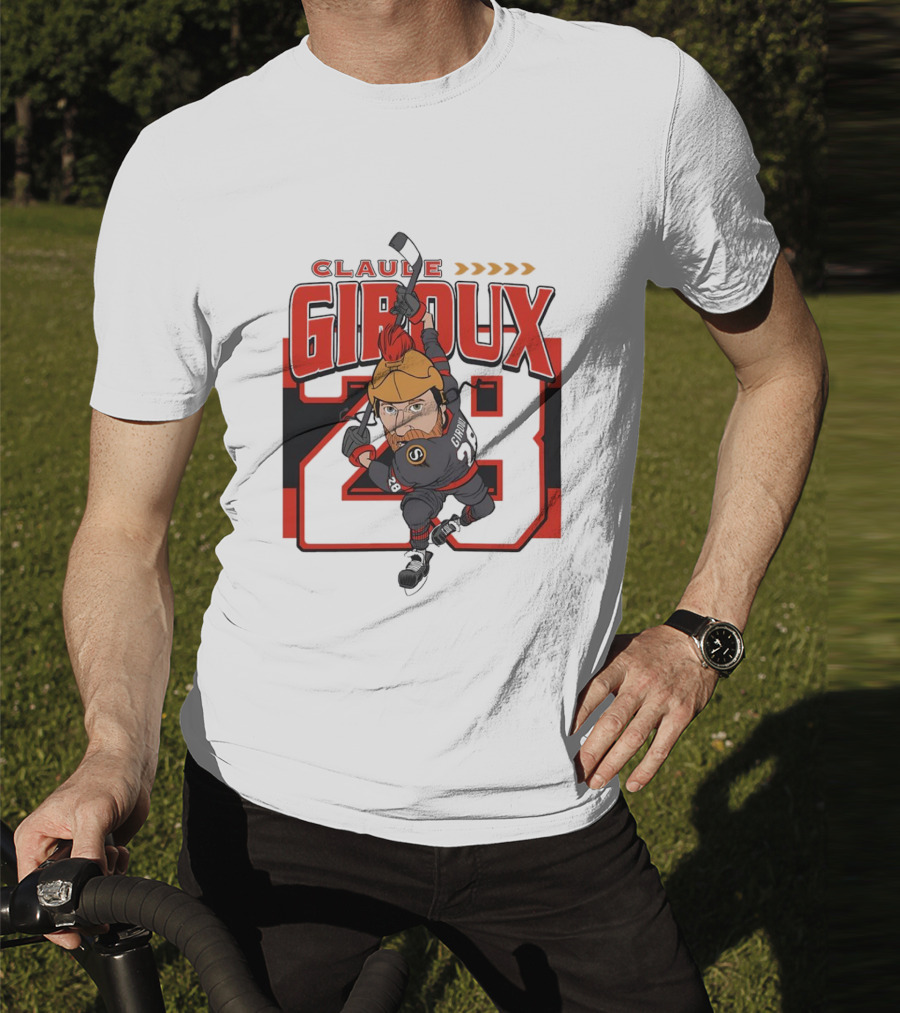 Claude Giroux Ottawa Senators Hockey Caricature Number 28 T-Shirt