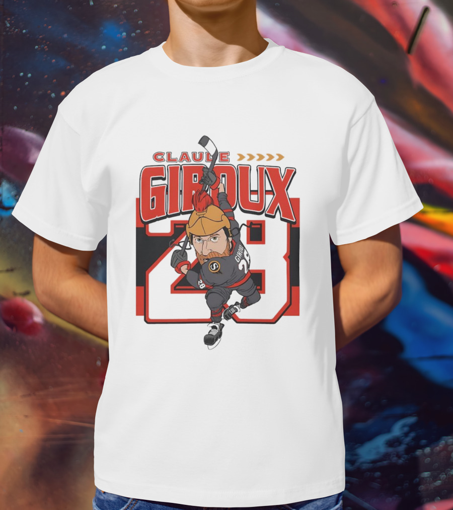 Claude Giroux Ottawa Senators Hockey Caricature Number 28 T-Shirt