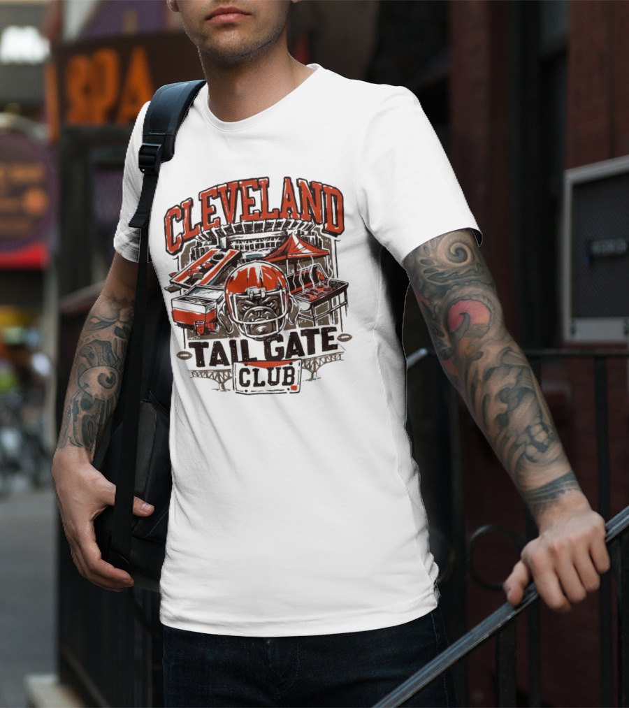 Cleveland Browns Tailgate Club Stadium Cornhole Helmet Grill T-Shirt