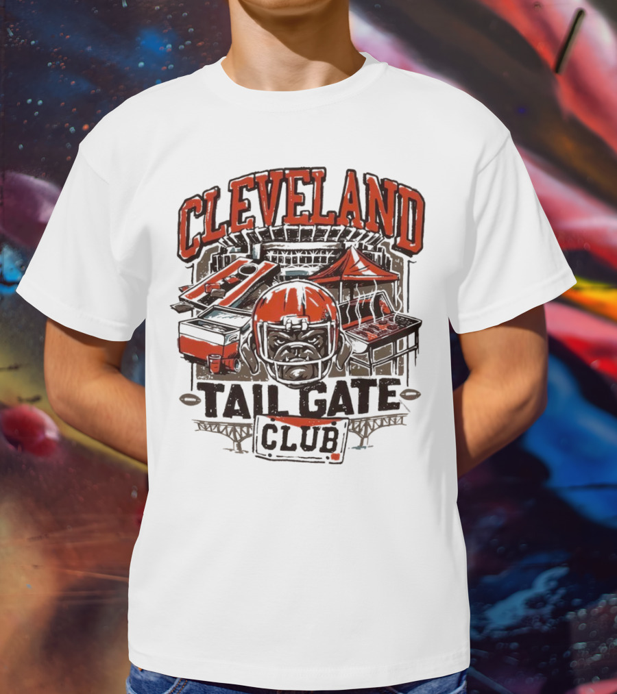 Cleveland Browns Tailgate Club Stadium Cornhole Helmet Grill T-Shirt
