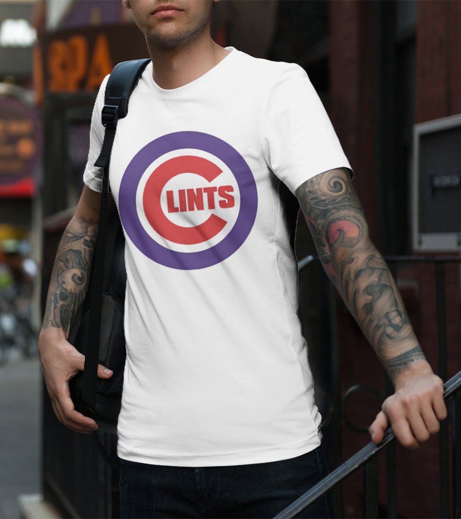 Clints Big C Chicago Cubs Logo Parody Purple Circle T-Shirt