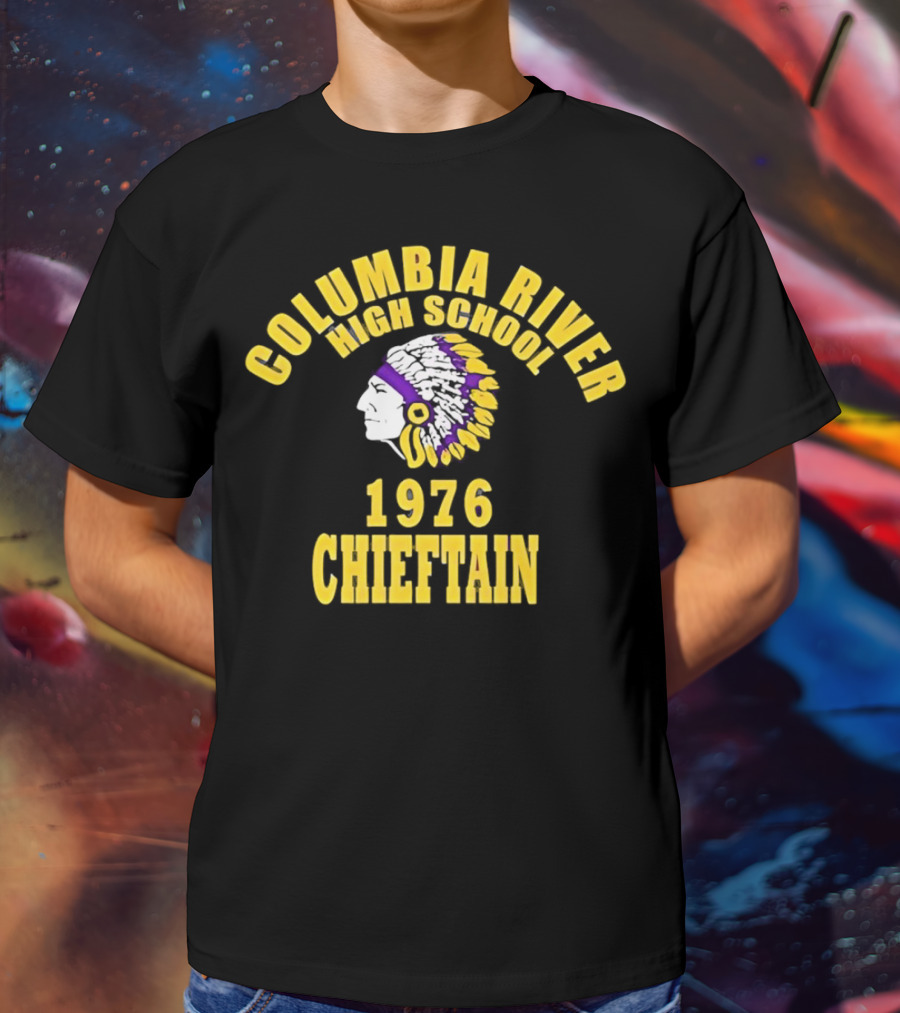 Columbia River High School 1976 Chieftain Indian Head T-Shirt
