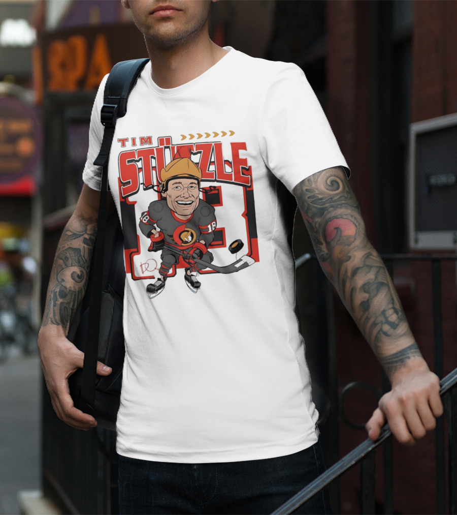 Tim Stützle Ottawa Senators Hockey Number 18 Caricature T-Shirt