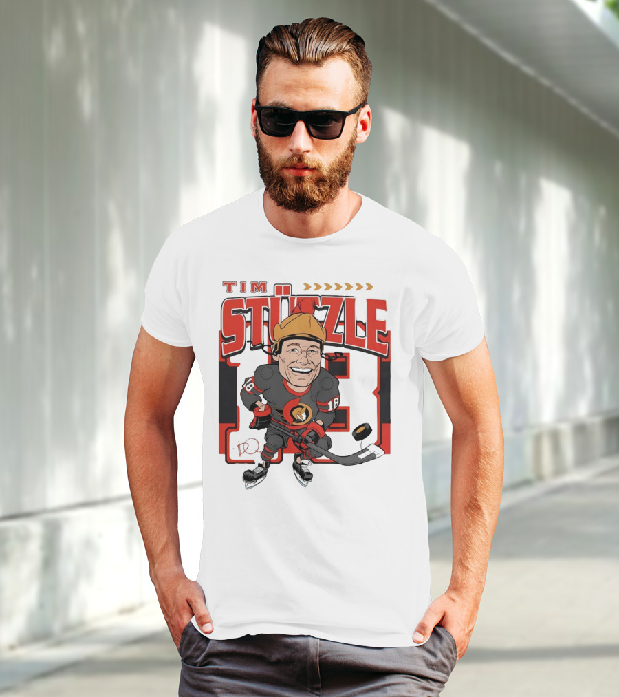 Tim Stützle Ottawa Senators Hockey Number 18 Caricature T-Shirt