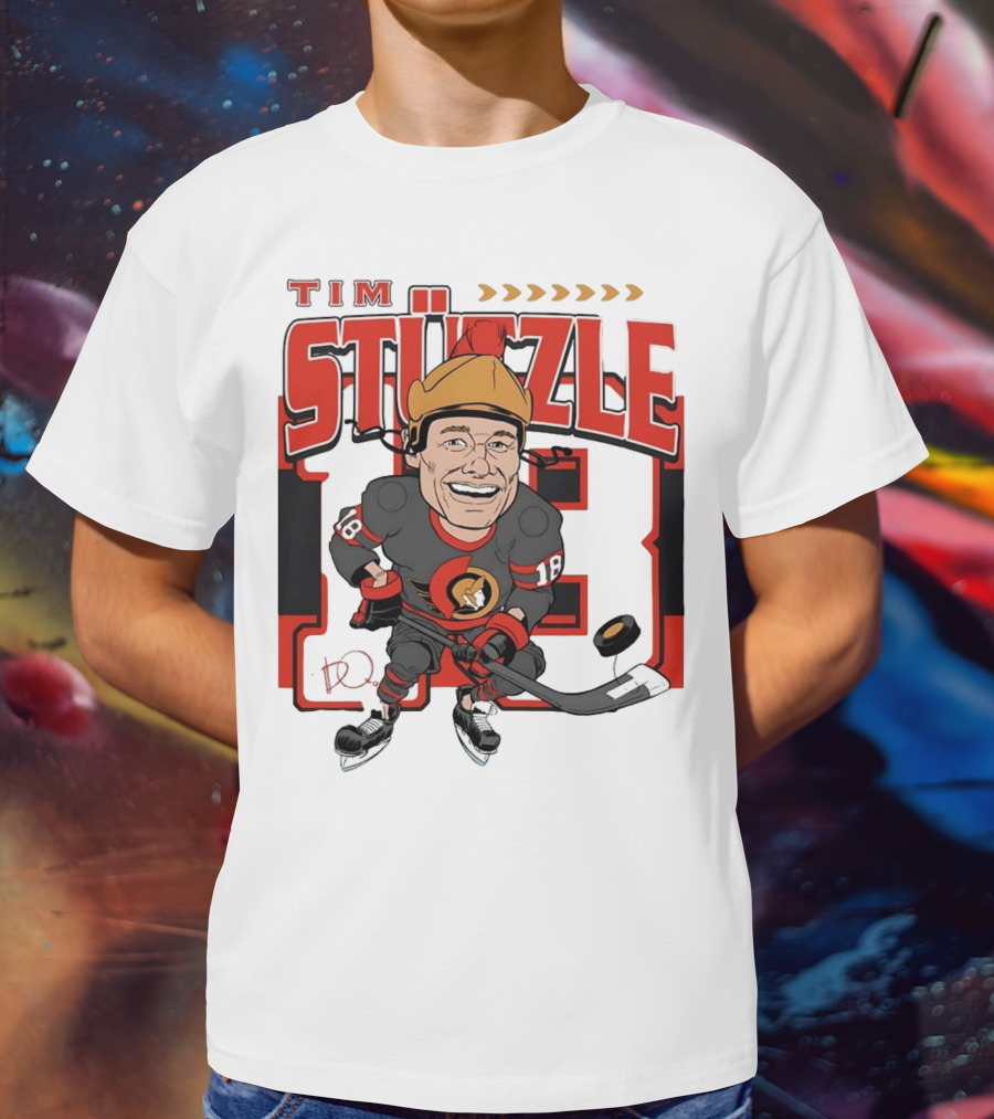 Tim Stützle Ottawa Senators Hockey Number 18 Caricature T-Shirt