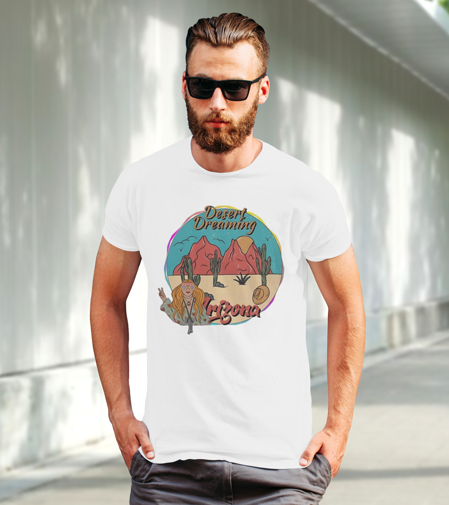 Desert Dreaming Arizona Vintage Cactus Sunset T-Shirt