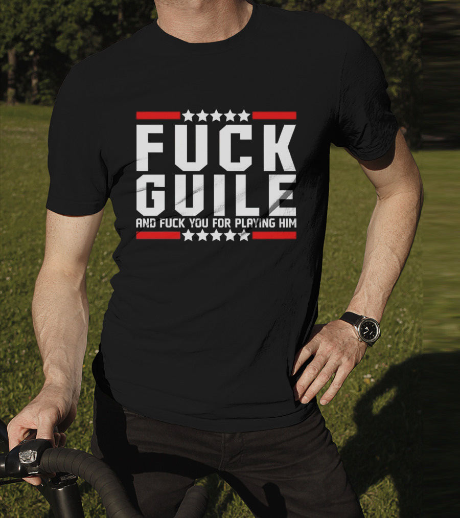 Fck Guile And Fck You For Playing Him Star Pattern Red Stripes T-Shirt