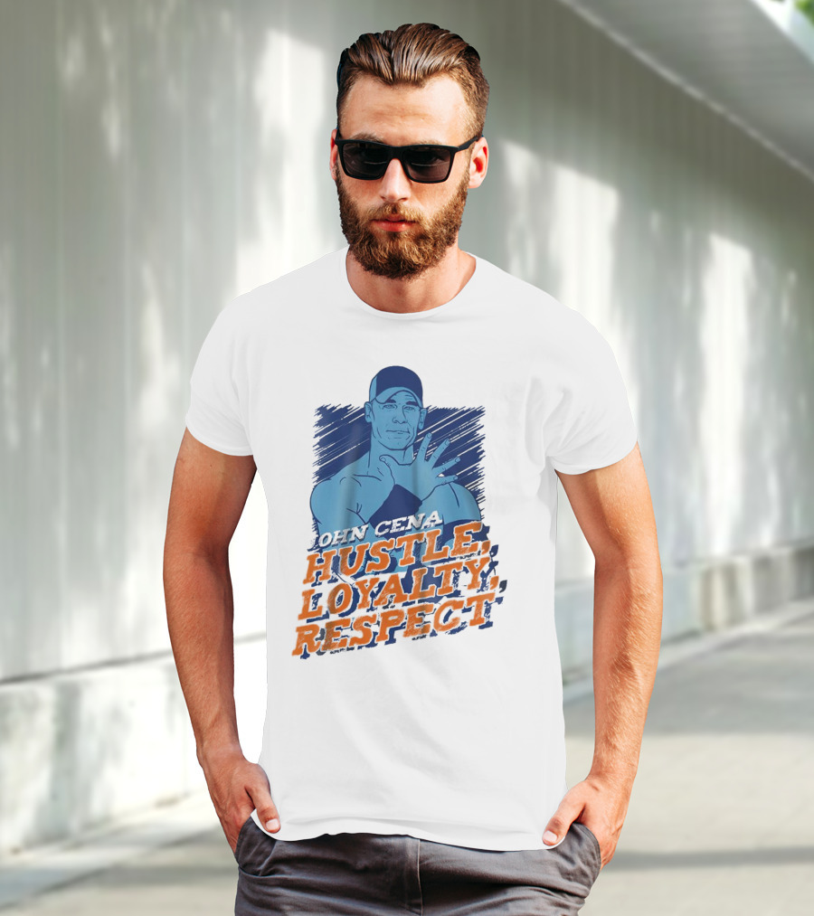 John Cena Hustle Loyalty Respect Blue Cap T-Shirt
