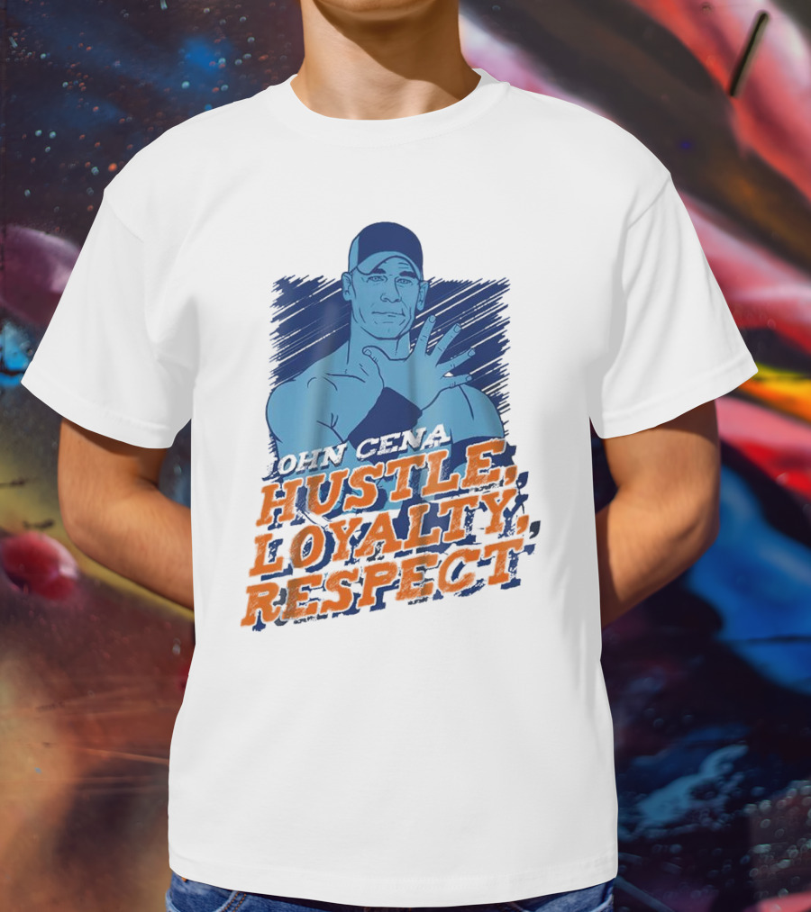 John Cena Hustle Loyalty Respect Blue Cap T-Shirt