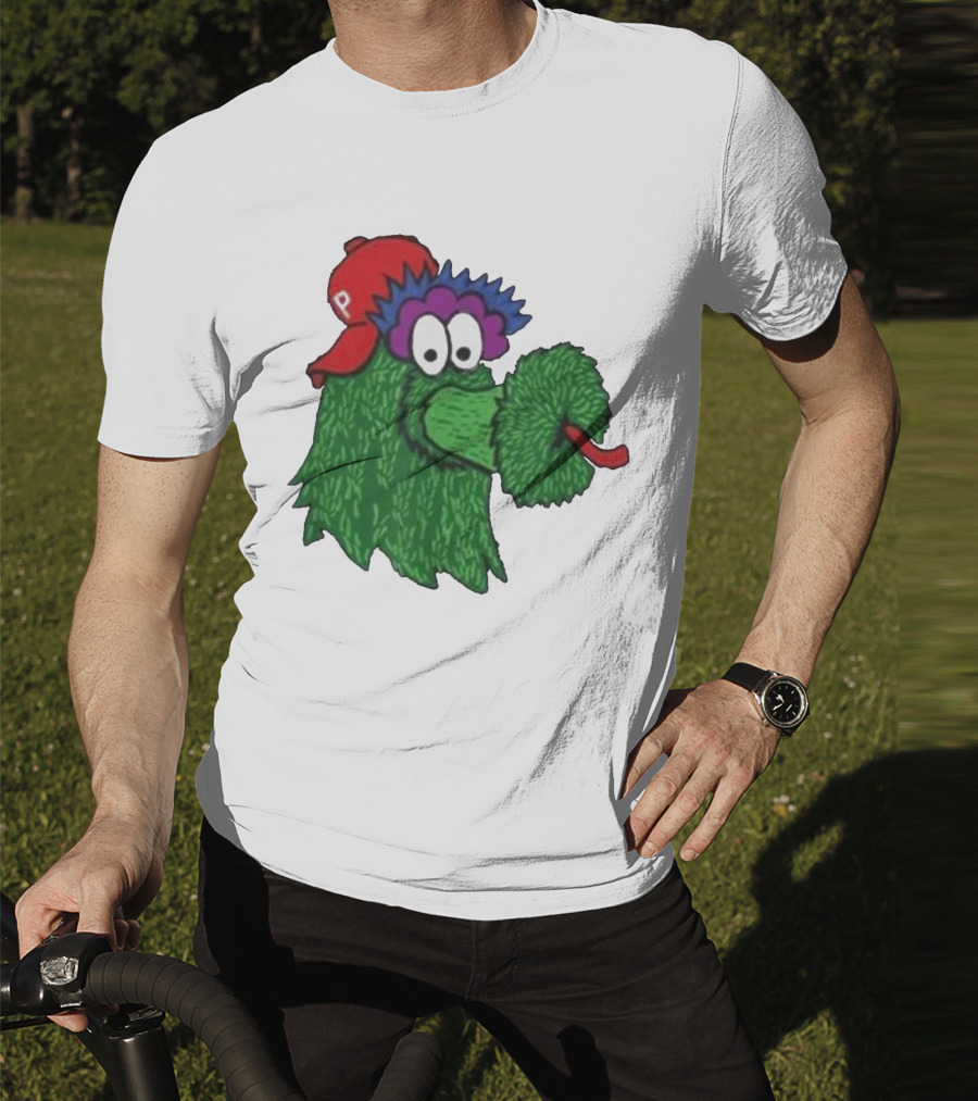 Phillie Phanatic Mascot Philadelphia Phillies Green Creature Red Cap T-Shirt