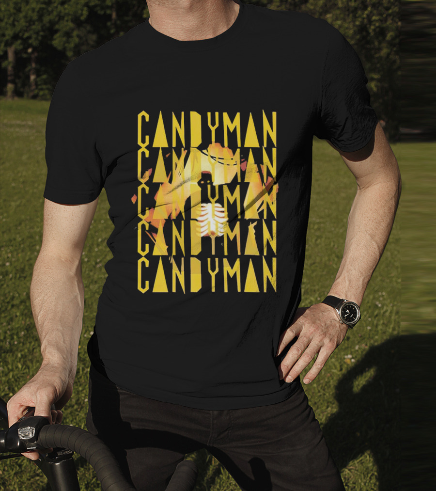 Candyman Movie Typography With Honeycomb And Ribcage T-Shirt