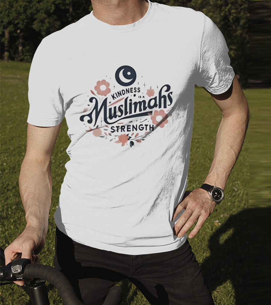 Kindness Muslimahs Strength Moon Floral Elements T-Shirt