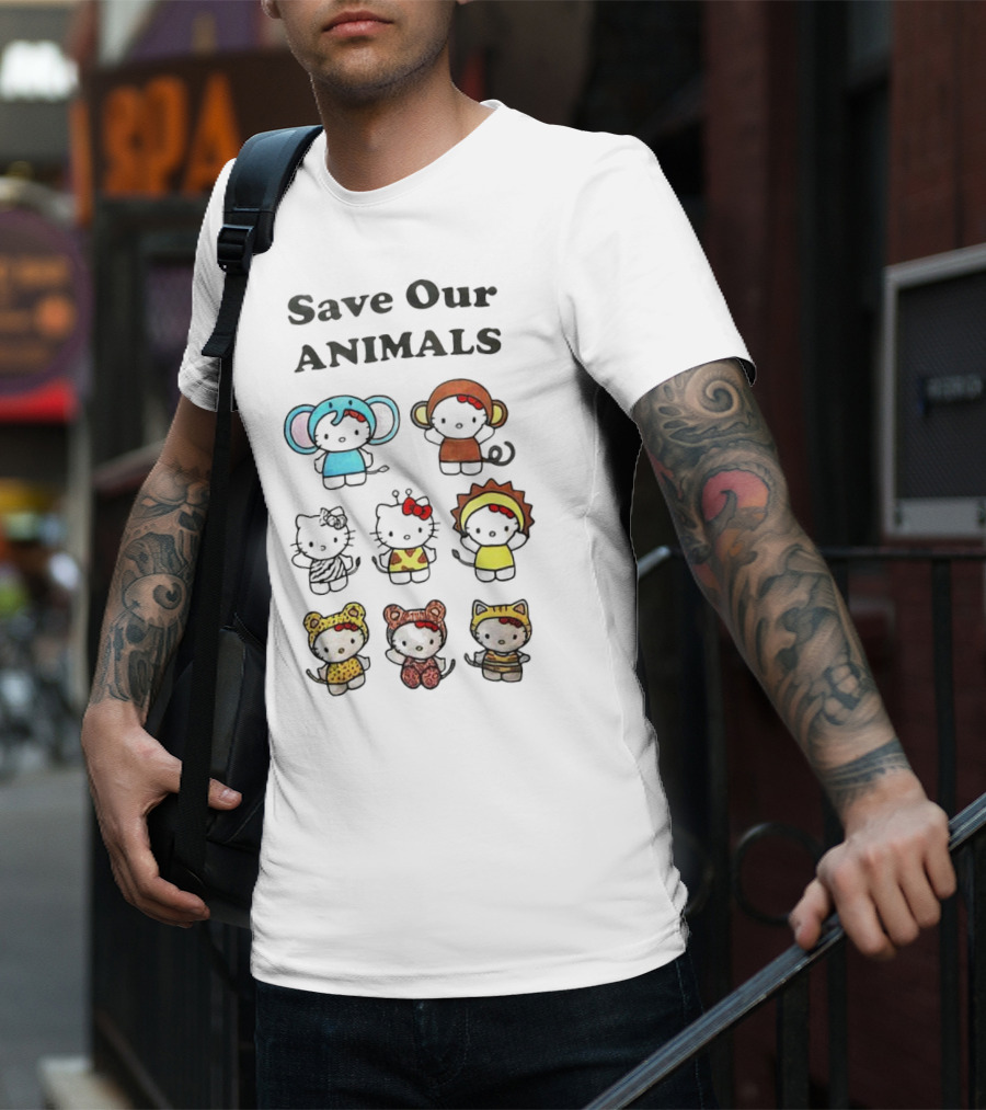 Save Our Animals Hello Kitty Series Pamela Anderson Collaboration T-Shirt