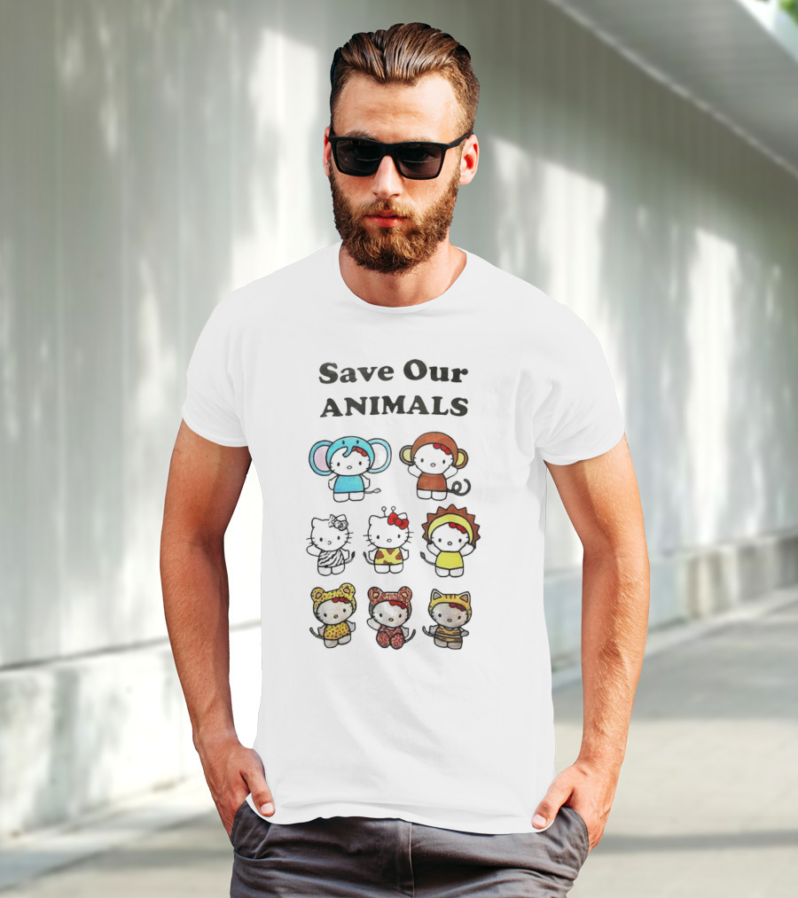 Save Our Animals Hello Kitty Series Pamela Anderson Collaboration T-Shirt