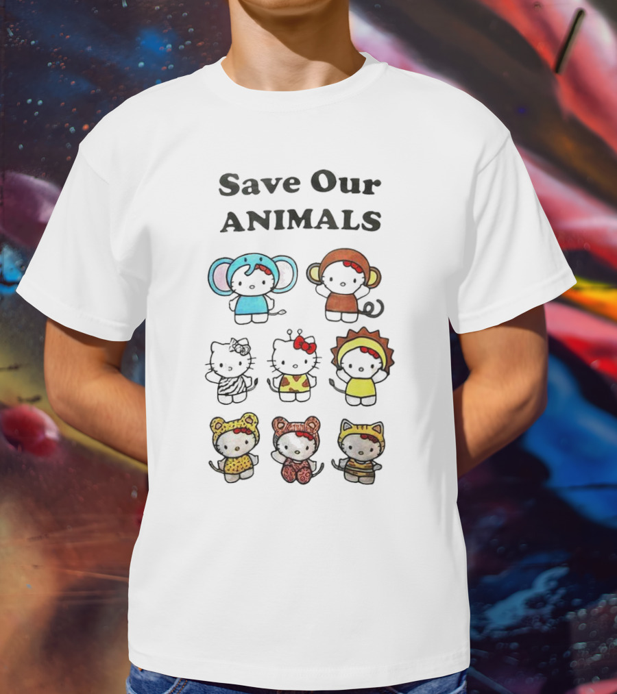 Save Our Animals Hello Kitty Series Pamela Anderson Collaboration T-Shirt