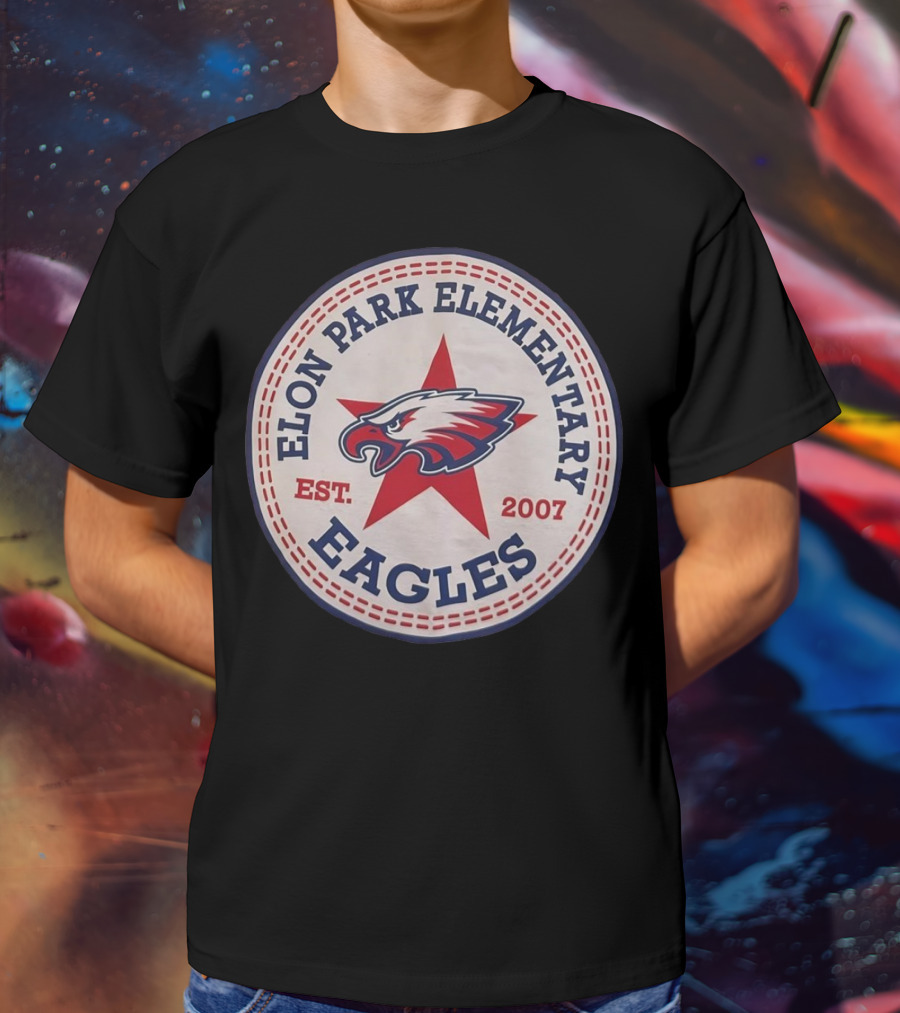 Elon Park Elementary Eagles Est 2007 Red Star Vintage T-Shirt