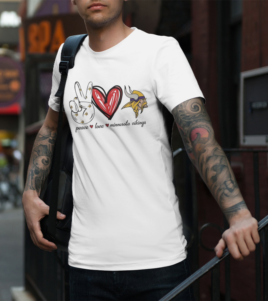 Peace Love Minnesota Vikings T-Shirt