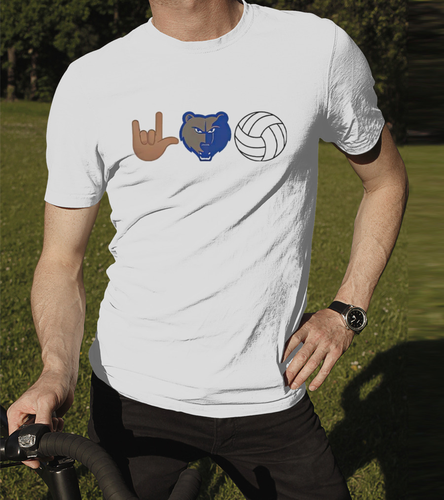 Daisy Oatsvall Brentwood Bruins I Love You Bear Volleyball T-Shirt