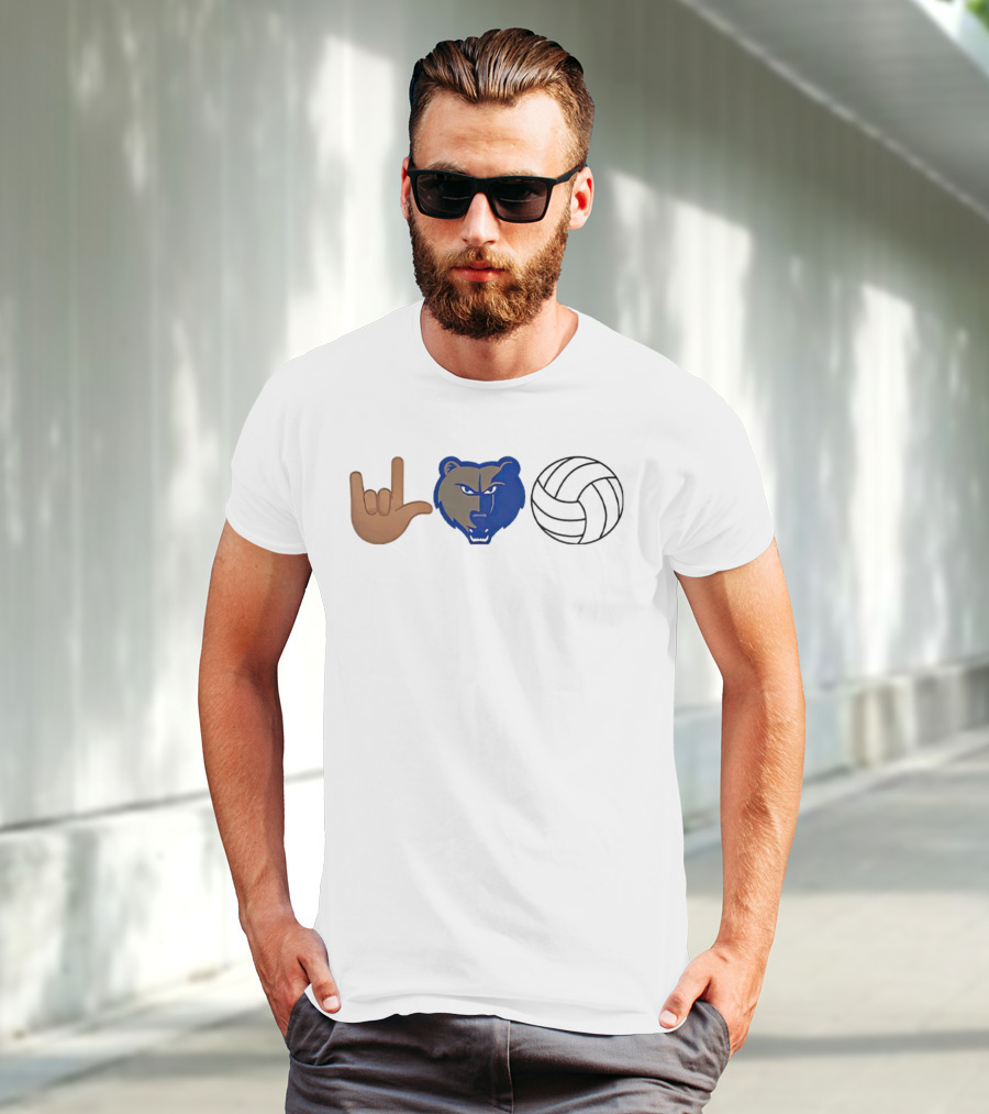 Daisy Oatsvall Brentwood Bruins I Love You Bear Volleyball T-Shirt