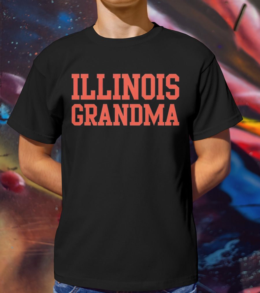 Illinois Grandma Bold Orange Text T-Shirt