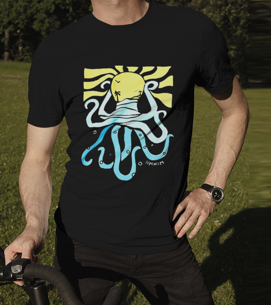 Mark Hoppus Octopus Sun Wave Palm Ocean Scene T-Shirt