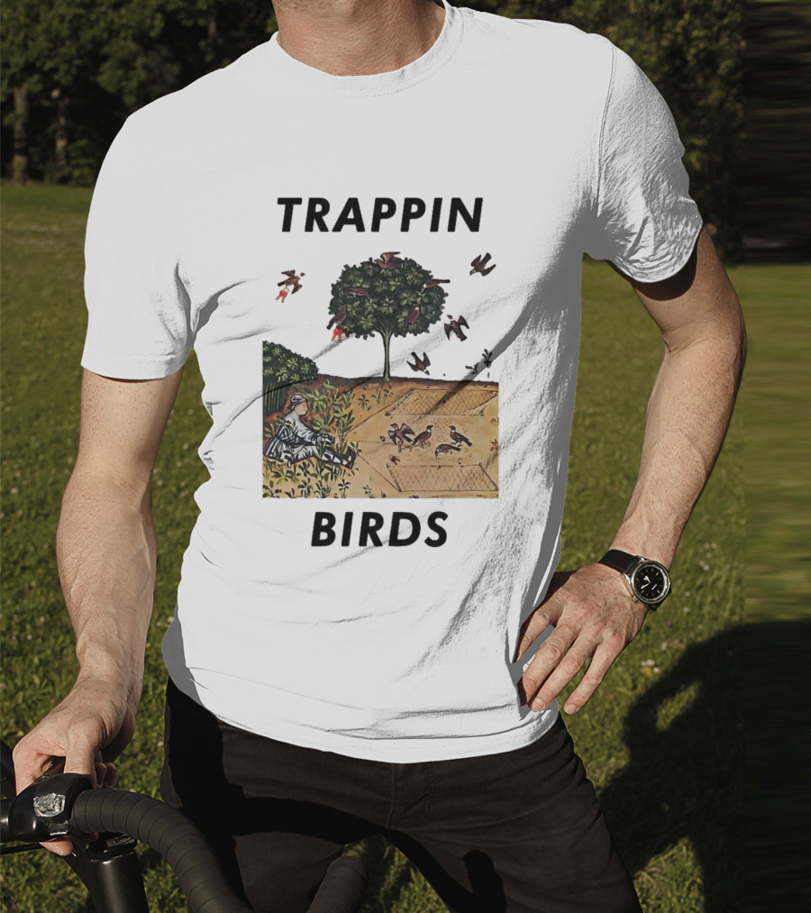 Trappin Birds Retro Medieval Hunting Scene T-Shirt