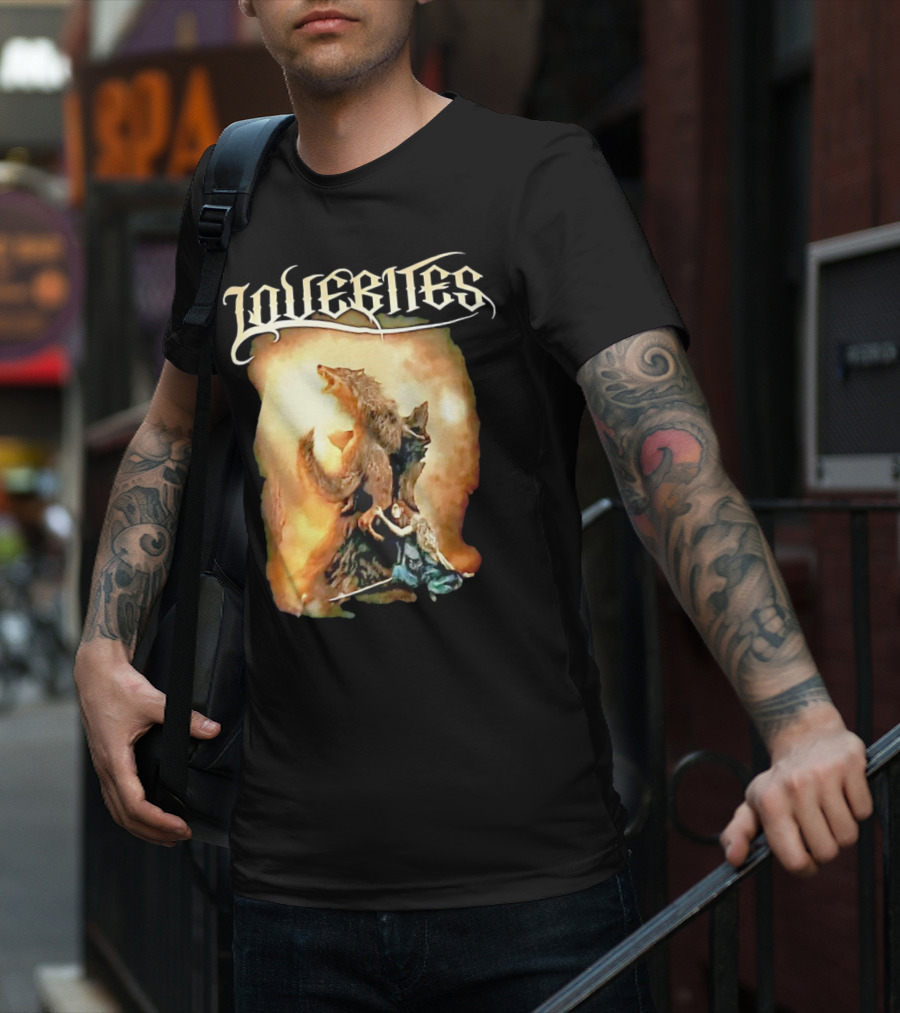 LOVEBITES Wolf Warrior Art With Knight And Sword T-Shirt