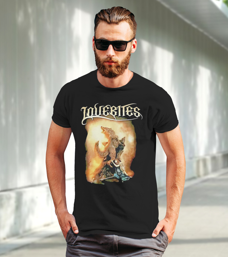 LOVEBITES Wolf Warrior Art With Knight And Sword T-Shirt