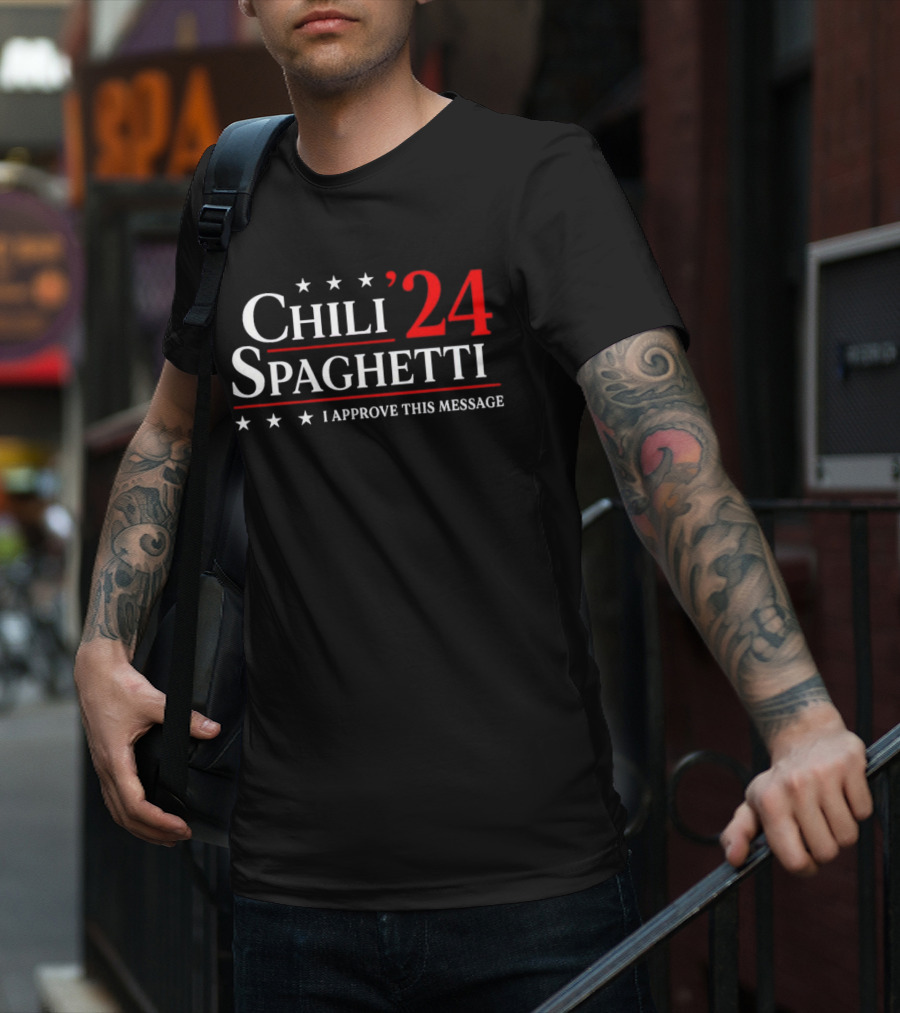 Chili Spaghetti ’24 I Approve This Message Stars Red White T-Shirt