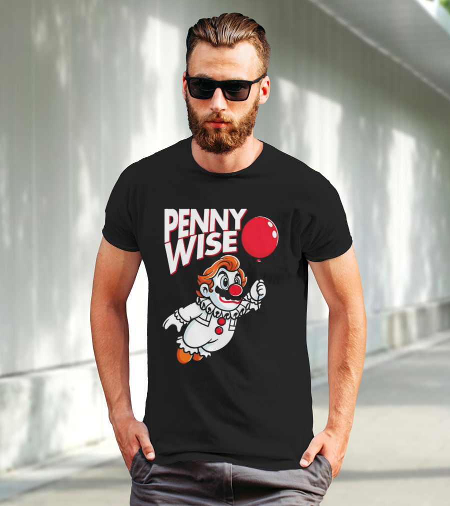 Pennywise Mario Mashup With Red Balloon T-Shirt
